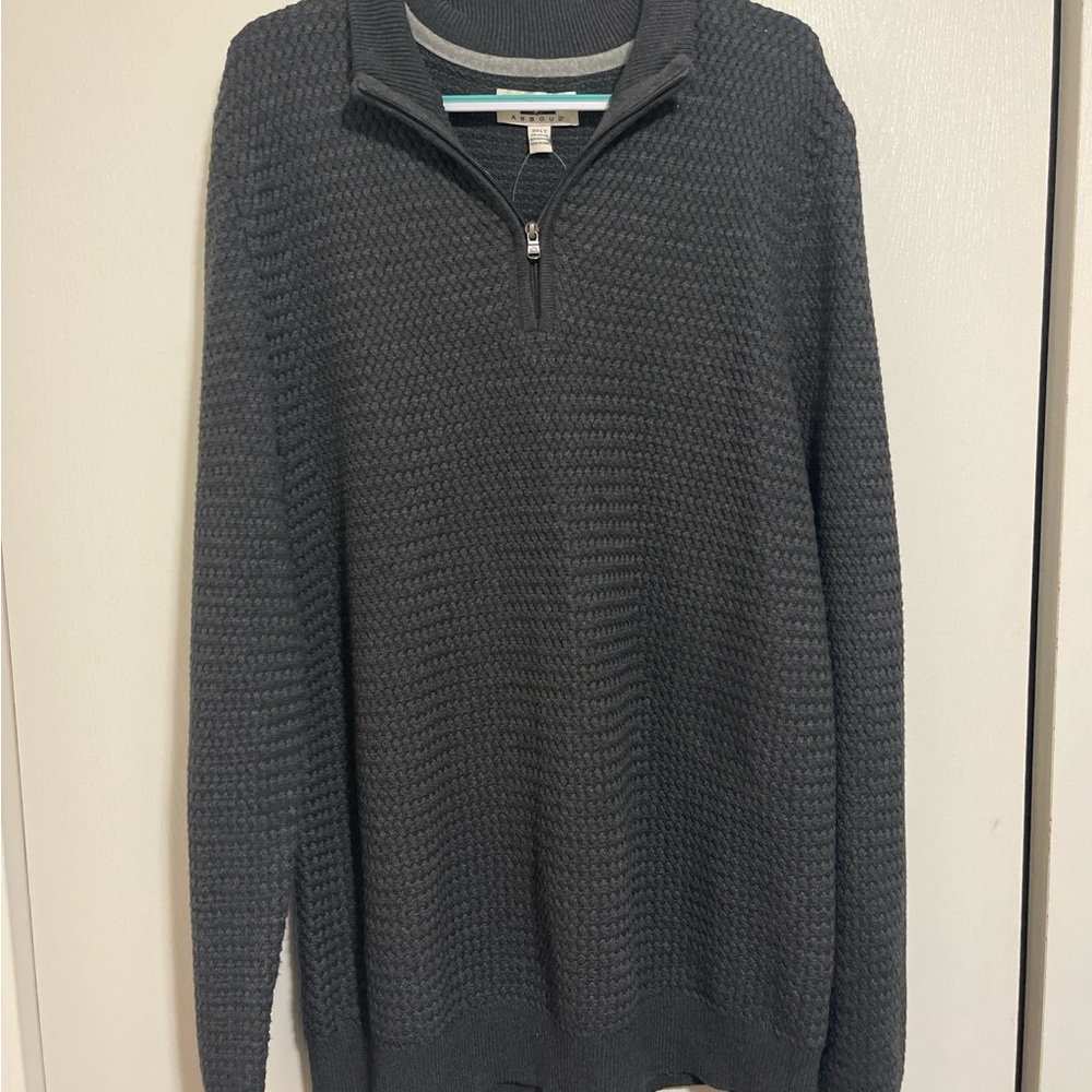 Joseph Abboud Charcoal Zip-Up Sweater